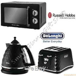 black kettle toaster and microwave