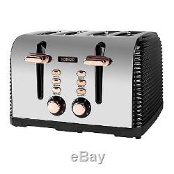 a 1.8L S//S Pyramid Kettle a 2 Slice Toaster Tower Linear Rose Gold Black Kettle Toaster Set