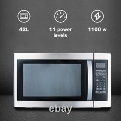 1100W 42L Large Capacity Microwave oven with Grill Easy Clean Grey Cavity