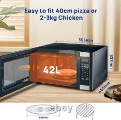 1100W 42L Large Capacity Microwave oven with Grill Easy Clean Grey Cavity