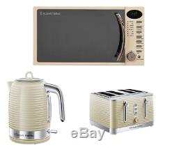 17L Digital Microwave, Kettle and 4-Slice Toaster Set, Black or Cream Colour