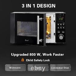 20L 3-in-1 Convection Microwave Oven with Grill 9 Auto Menus Digital Timer Black
