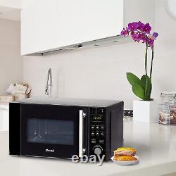 20L 3-in-1 Small Microwave Oven Digital Countertop Griller Convection Black