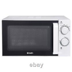 20L 700W White Countertop Freestanding Microwave Defrost Function 6 Power Levels