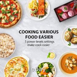 20L Compact Microwave Oven with 800W Power, 5 Settings & Easy Clean White