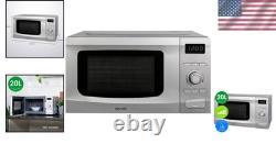 20L Compact Silver Microwave 700W Power, 8 Auto Menus & Defrost Function