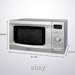 20L Compact Silver Microwave 700W Power, 8 Auto Menus & Defrost Function
