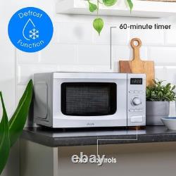 20L Compact Silver Microwave 700W Power, 8 Auto Menus & Defrost Function