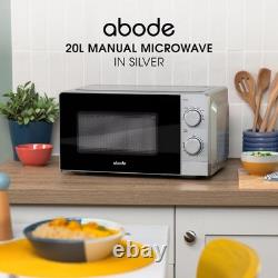 20L Manual Microwave Silver 700W with 5 Power Levels & Timer, Button & Dial C