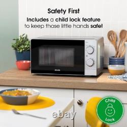 20L Manual Microwave Silver 700W with 5 Power Levels & Timer, Button & Dial C