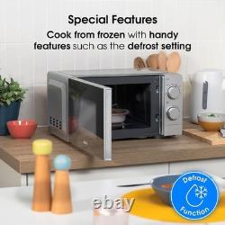 20L Manual Microwave Silver 700W with 5 Power Levels & Timer, Button & Dial C