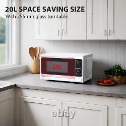 20 Liter 800W Manual Control Solo Small Microwave, Compact with 5 Power Levels