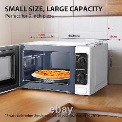20 Liter 800W Manual Control Solo Small Microwave, Compact with 5 Power Levels