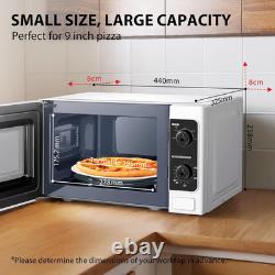20 Liter 800W Manual Control Solo Small Microwave, Compact with 5 Power Levels