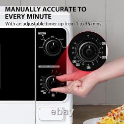 20 Liter 800W Manual Control Solo Small Microwave, Compact with 5 Power Levels