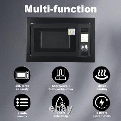 25L Integrated Built-in Microwave Oven 900W with Grill 5 Power levels Easy Clean
