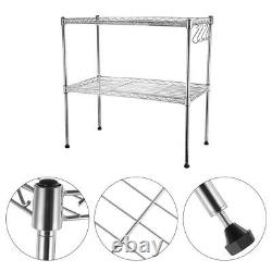 2 Tier Microwave Oven Rack Stand Stainless Steel Kitchen Storage Organiser Shelf