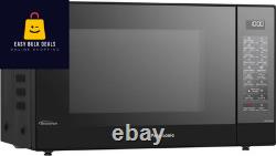 32L 1000W Microwave Oven Black Stainless Steel Large Capacity Timer Defrost