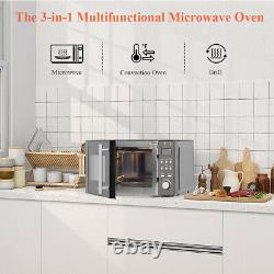 3 In 1 Combination Microwave Oven Stainless Steel Convection Oven Grill 800W 20L