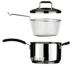 4l Tenzo S II Series Chip Pan Fryer Stainless Steel Non Slip With LID & Basket