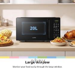 700W 20L Black Countertop Microwave 11 Power Levels Auto Defrost Digital Control