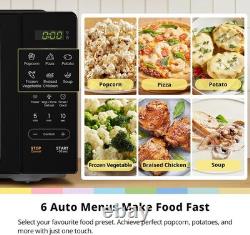 700W 20L Black Countertop Microwave 11 Power Levels Auto Defrost Digital Control