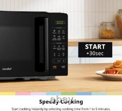 700W 20L Black Countertop Microwave 11 Power Levels Auto Defrost Digital Control