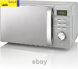 700W Grey Symphony LED Digital Microwave, 20L Capacity, 5 Microwave Power Levels