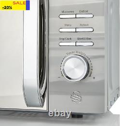 700W Grey Symphony LED Digital Microwave, 20L Capacity, 5 Microwave Power Levels