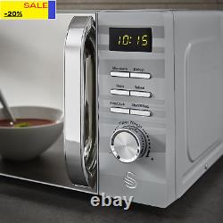 700W Grey Symphony LED Digital Microwave, 20L Capacity, 5 Microwave Power Levels