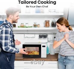 700W White 20L Digital Microwave Oven with Auto Cook & Defrost Features