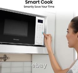 700W White 20L Digital Microwave Oven with Auto Cook & Defrost Features