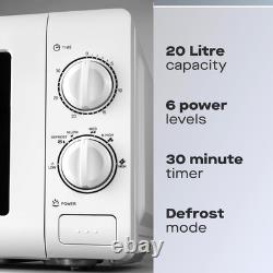800W, 20L Microwave Easy Clean Stainless Steel Interior 6 Power Levels Man