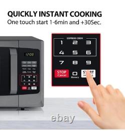 800W 23L Microwave Oven Digital Display Auto Defrost Express Cook Black