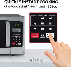 800W 23L Microwave Oven with Digital Display, Auto Defrost, One-Touch Express Co