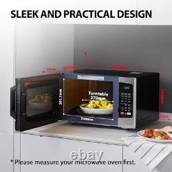 800W 23L Microwave Oven with Digital Display, Auto Defrost, One-Touch Express Co