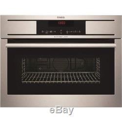 AEG KR8403001M Built in Stainless Steel Compact Electric Microwave with Grill