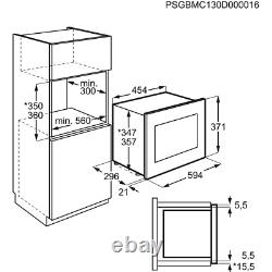 AEG MBB1756SEM 17L 800W Built In Wall Unit Microwave In Black/Stainless Steel