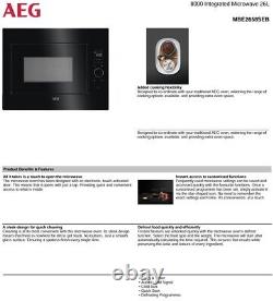 AEG MBE2658SEB Built In Microwave In Black 900with26L + 2 Year Warranty (New)
