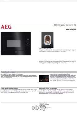 AEG MBE2658SEB Built In Microwave In Black 900with26L + BRAND NEW