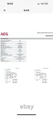 AEG MBE2658SEB Built In Microwave In Black 900with26L + BRAND NEW