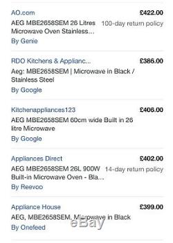 AEG MBE2658SEM Built In Microwave Stainless Steel Huge 26L Cheapest UK