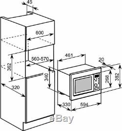 Baumatic BMM204SS Built-in'Wall Mounted' Integrated 20 Litre Microwave Oven