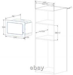 Beko BMGB25333X 900 Watt 25 Litres Built In Microwave with Grill Black Glass