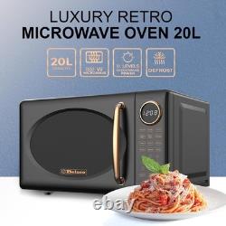 Belaco 20L 800W Digital Microwave Oven Black Rose Gold 10 Power Levels Kitchen
