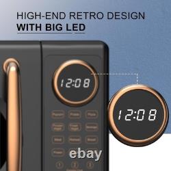 Belaco 20L 800W Digital Microwave Oven Black Rose Gold 10 Power Levels Kitchen