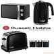 Black Microwave Colours Plus Kettle Toaster + Tea Coffee Sugar Canisters New Set