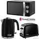 Black Russell Hobbs 17l Microwave Colours Plus Kettle & Toaster Kitchen New Set