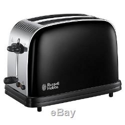 Black Russell Hobbs 17L Microwave Colours Plus Kettle & Toaster Kitchen NEW SET