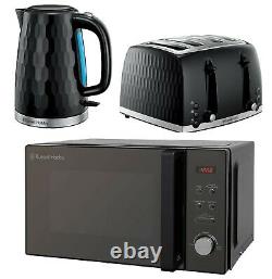 Black Russell Hobbs Combo Microwave Jug Kettle and Toaster Cooking Set Compact